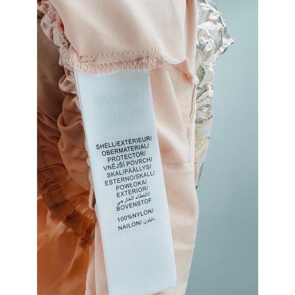 ADRIANNA PAPELL  6p pink blush metallic embroidered party blouse top NWT B74 - Picture 6 of 6